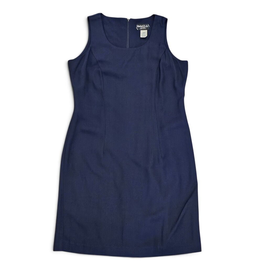 Vintage 90s Michael B Ltd Petites Dress Womens 8P Navy Sleeveless Maxi